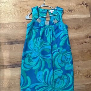 Lilly Pulitzer Blue and Green Floral Dress